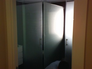 Shower screen with tempered glass matte acid in Barcelona