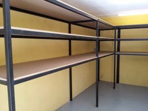 Iron reinforced shelves for heavy loads