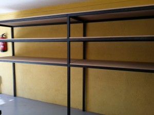 Shelving iron wood boards